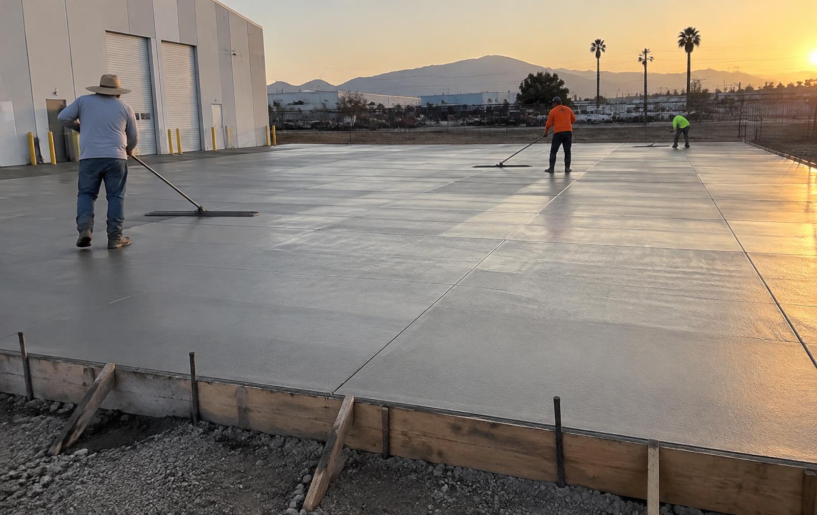 Concrete parking lot construction, Pomona, CA